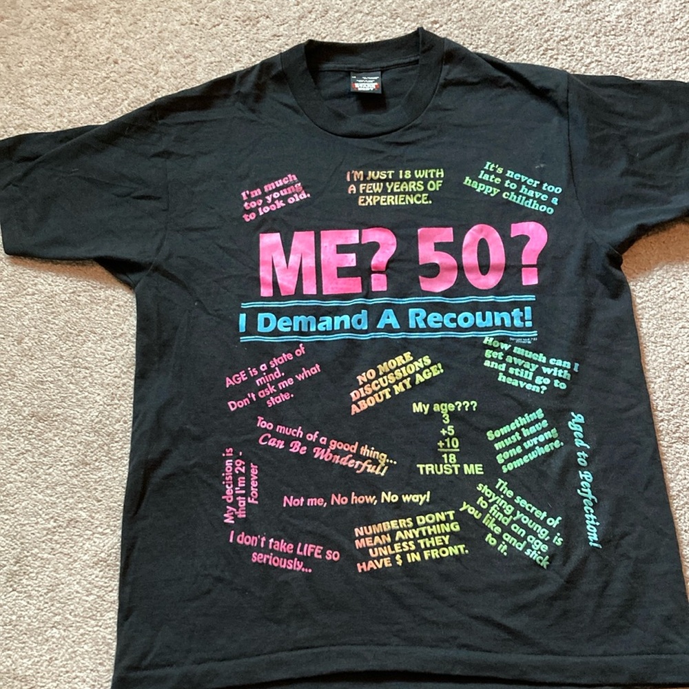 Graphic Tee - Black with Colorful Text